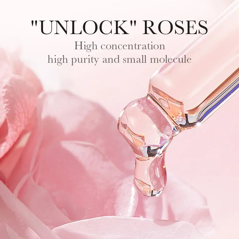 BIOAOUA Rose Nourishing Essence Hyaluronic Acid Moisturizing Face Serum Hydrating Brighten Shrink Pores Facial Skincare